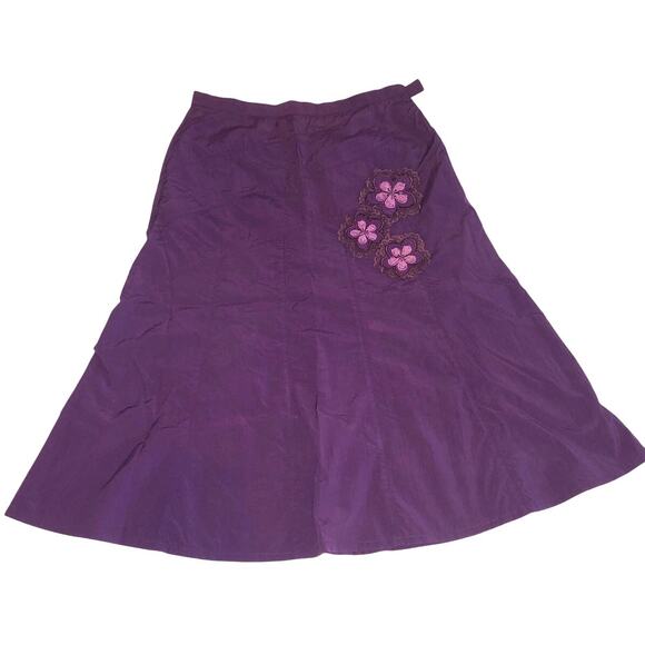 Arte by Joung Ho Jin Tulip Skirt Purple Floral Size S/M Nylon Applique Y2K FLAW - Picture 1 of 7